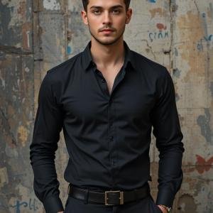 Formal Black Branded Shirt